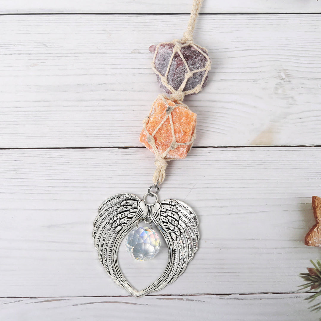 Olivenorma Decorazione per finestra con acchiappasole a forma di ali d'angelo in metallo