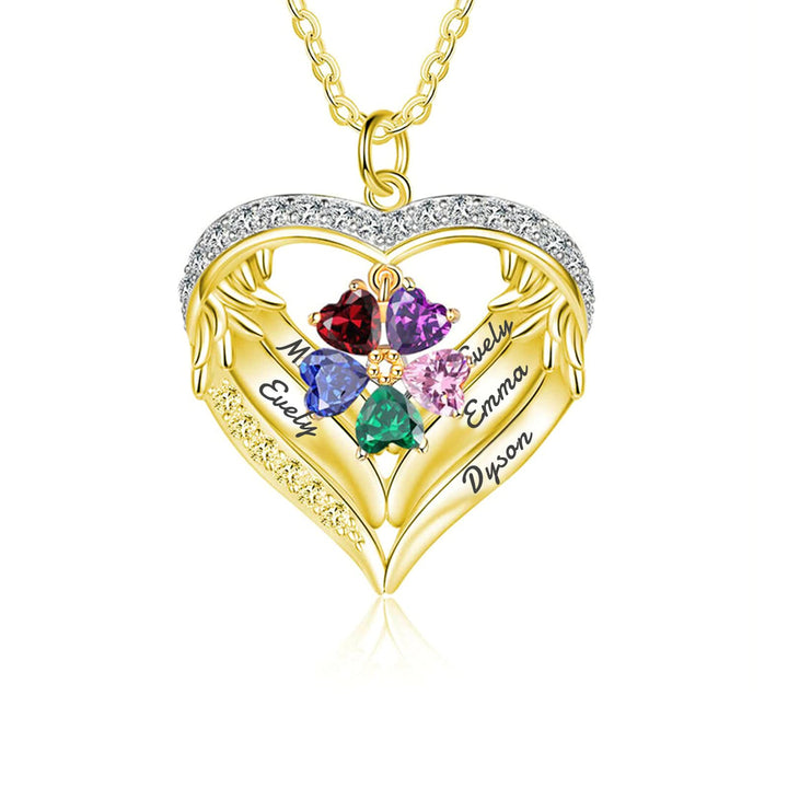 Olivenorma Collana regalo personalizzata con pietra portafortuna e nome inciso CZ