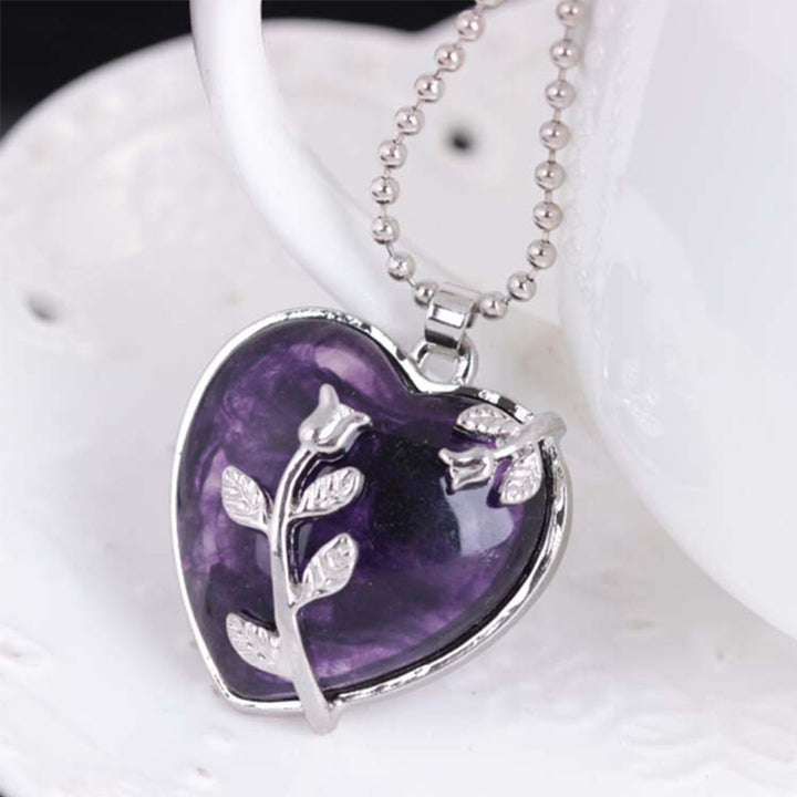 Collana con pietra preziosa a forma di cuore Olivenorma