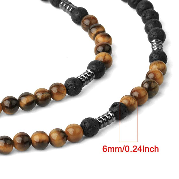 Collana di perline da meditazione prismatica in pietra naturale Olivenorma