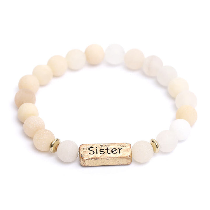 Bracciale con incisione della sorella in pietra preziosa naturale Olivenorma 
