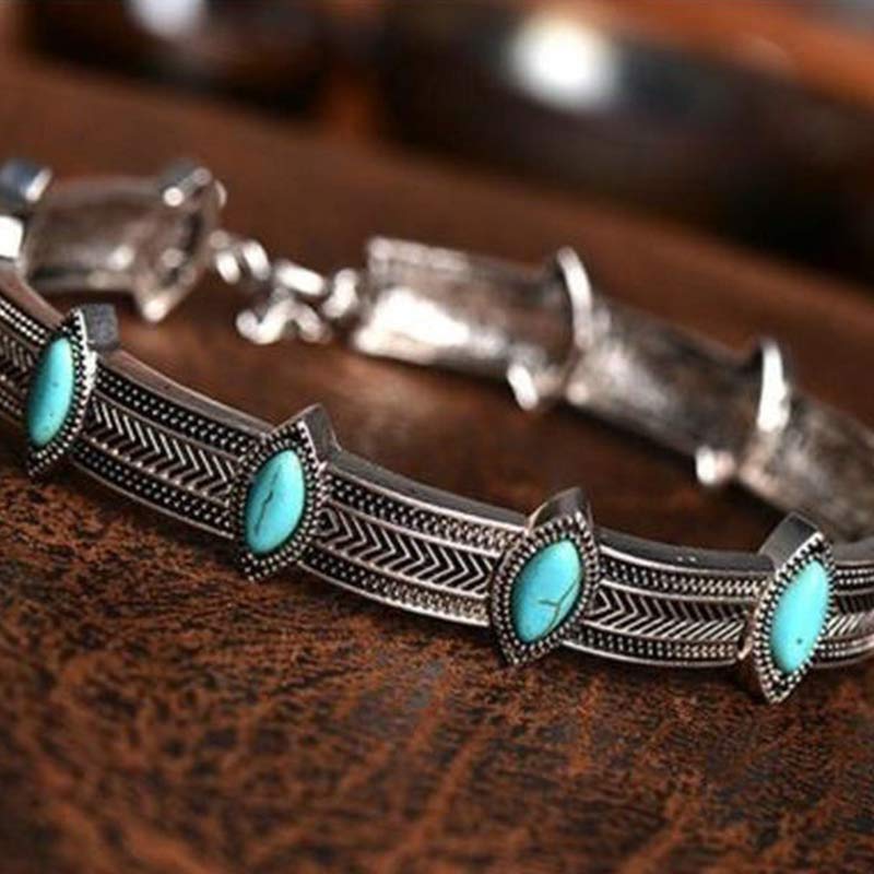Collana girocollo etnica turchese in stile retrò