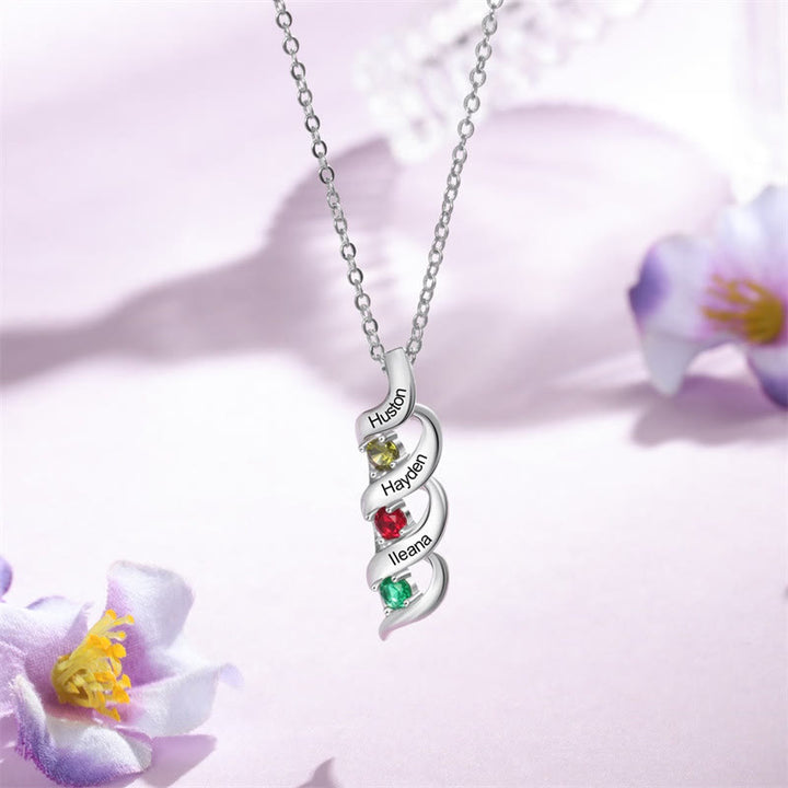 Collana personalizzata con incisioni e pietre portafortuna da 1 a 6