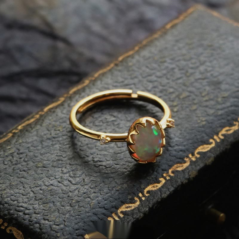 Collana con anello dorato giallo opale Olivenorma
