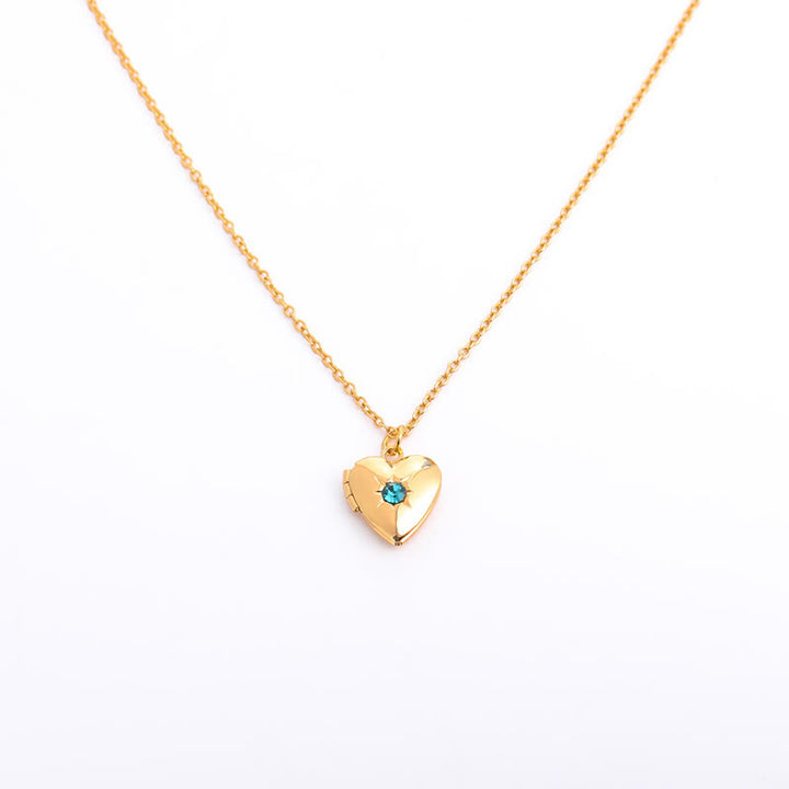 Olivenorma "Shine in My Heart" - Collana con album a forma di cuore con pietra portafortuna