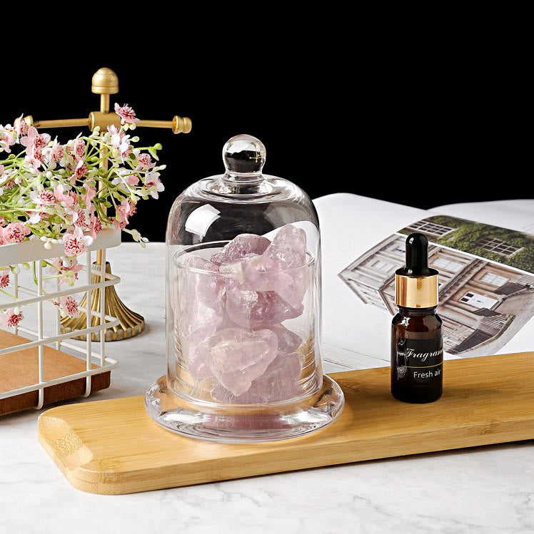 Olivenorma Diffusore Pietra Senza Fiamma Tazza Trasparente Cristallo Lampada Aromaterapia 