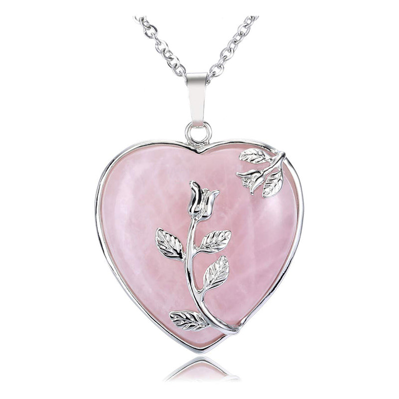 Collana con pietra preziosa a forma di cuore Olivenorma
