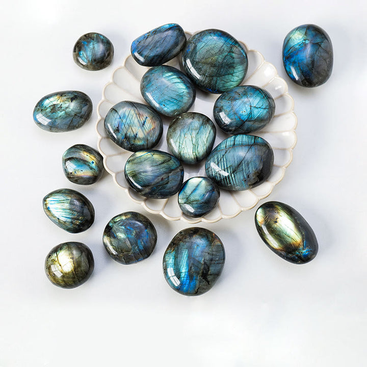 Pietra naturale rotolante giocattolo lucido Labradorite Olivenorma