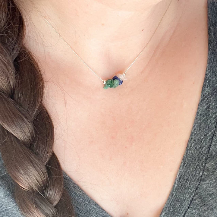 Collana girocollo con segno zodiacale in pietra naturale Olivenorma 