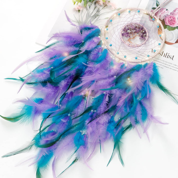 Olivenorma Crystal Tree Of Life Piuma Glow Dream Catcher 