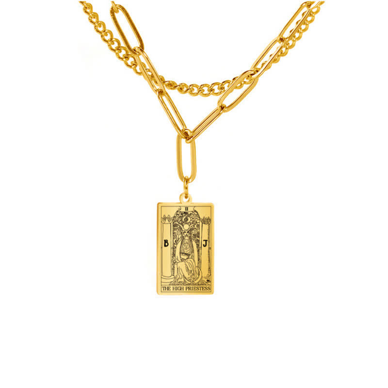 Collana a doppia catena con carta dei tarocchi Olivenorma