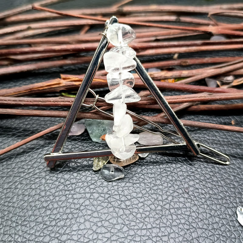 Olivenorma Crystal Triangle Ghiaia Geometrico Accessori per Capelli Pettine Forcina 