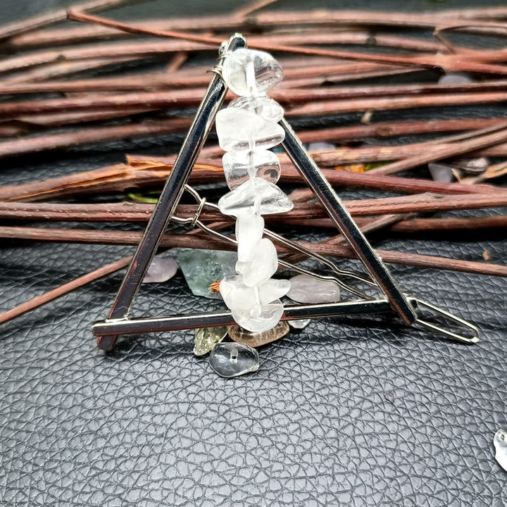 Olivenorma Crystal Triangle Ghiaia Geometrico Accessori per Capelli Pettine Forcina 