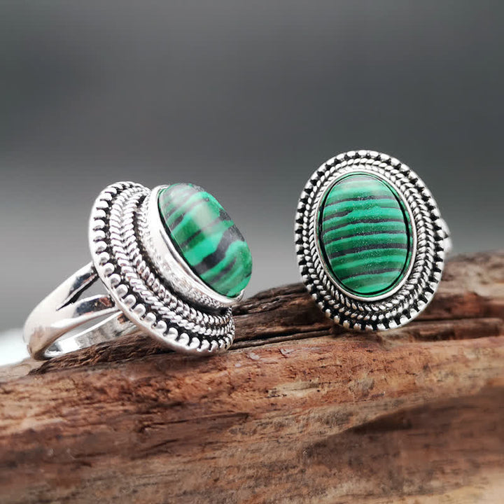 Anello di protezione in malachite naturale