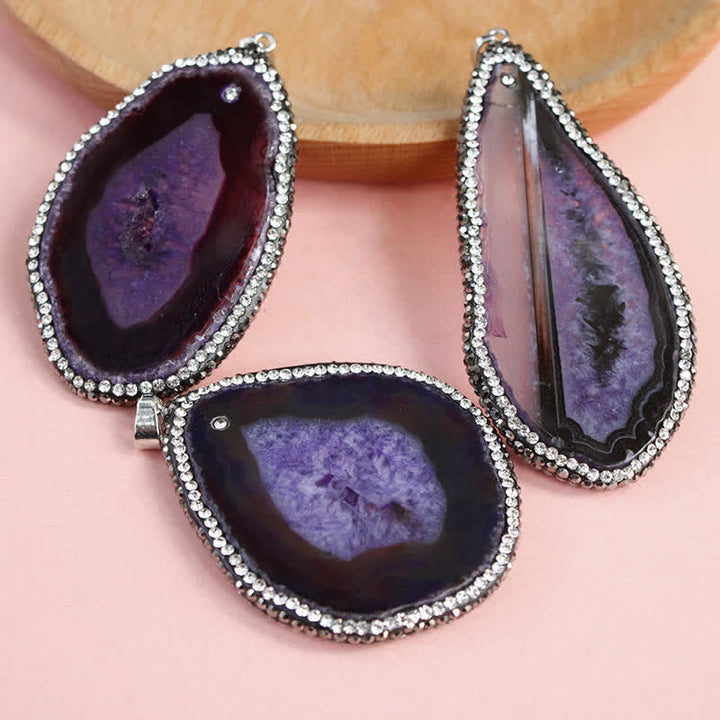 Collana in geode di cristallo naturale ornato Olivenorma