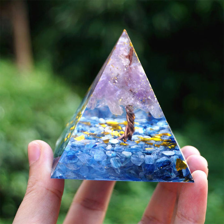 Olivenorma Ametista Cianite Albero della Vita Piramide Orgonica 