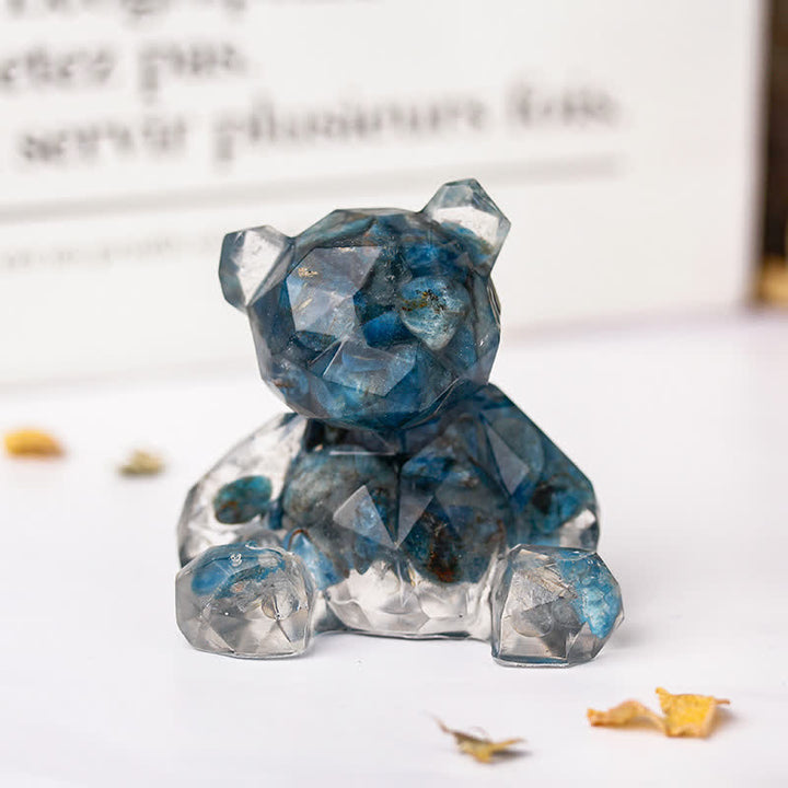Decorazione con pietra preziosa a forma di orso seduto con specchio Olivenorma