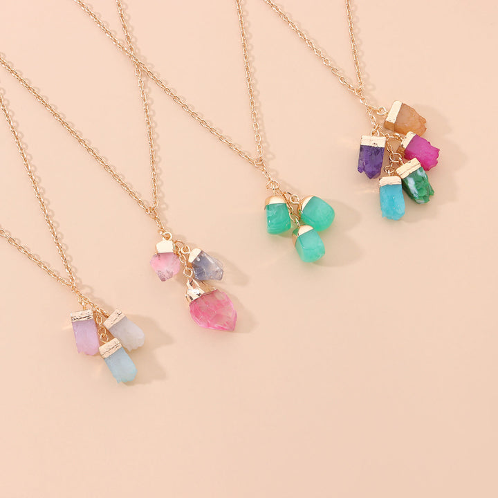 Collana con ciondolo in cristallo colorato Olivenorma 