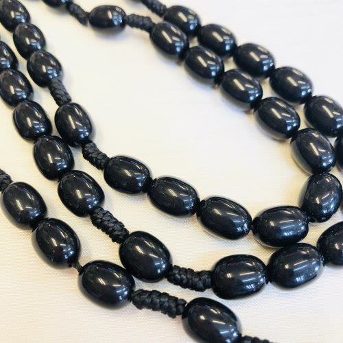 Collana con rosario e croce in perline di legno Olivenorma 