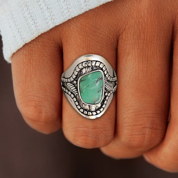 Anello Olivenorma Vintage Grande Turchese 
