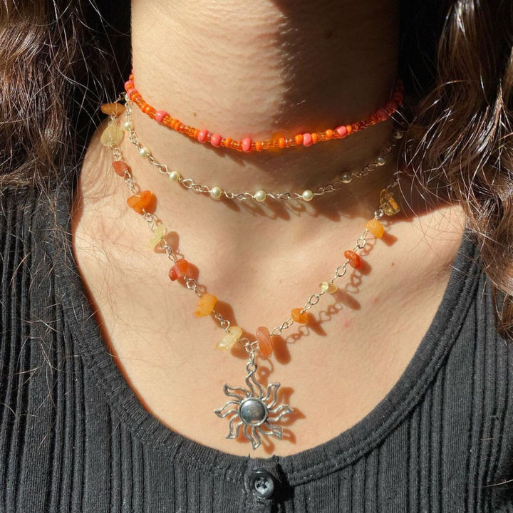 Collana di perline grezze colore cristallo Olivenorma