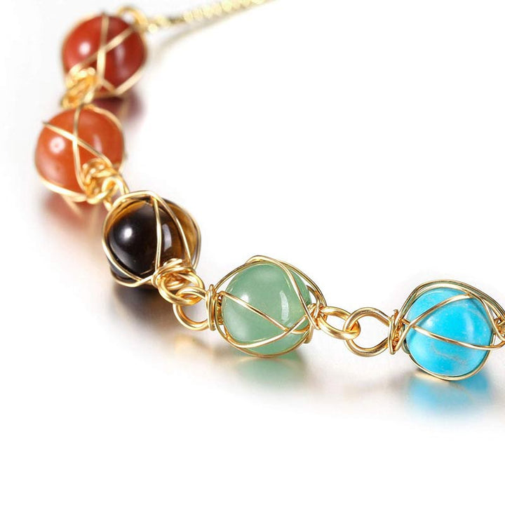 Braccialetto yoga regolabile colore oro naturale Chakra 