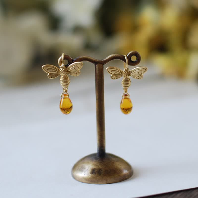 Olivenorma Bee Topaz Honey Drop Ambra Orecchini e collana