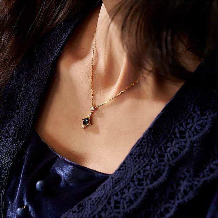 Olivenorma"Eternal Bliss" - Collana con topazio blu naturale di Londra 