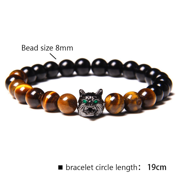 Braccialetto Olivenorma Tiger Eye Wolf