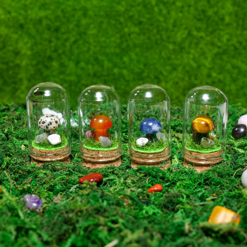 Olivenorma Copertura in vetro Decorazione a fungo in cristallo naturale