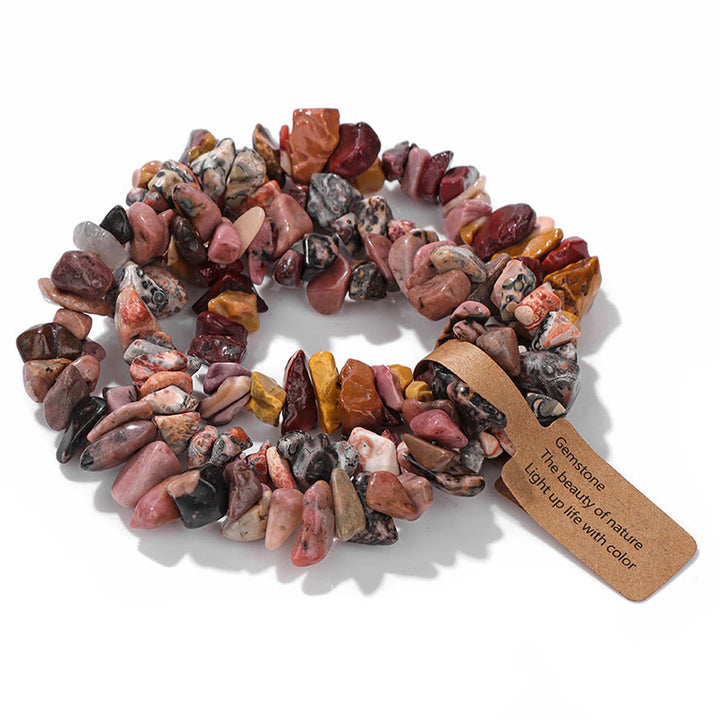 Bracciale Olivenorma a tre strati con ghiaia di cristallo irregolare naturale