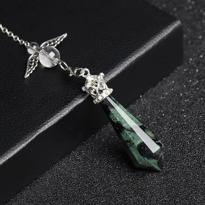 Pendolo con ali d'angelo in cristallo di labradorite Olivenorma