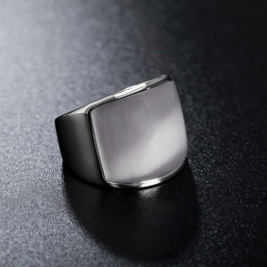 Anello in acciaio al titanio con pietra preziosa naturale Olivenorma