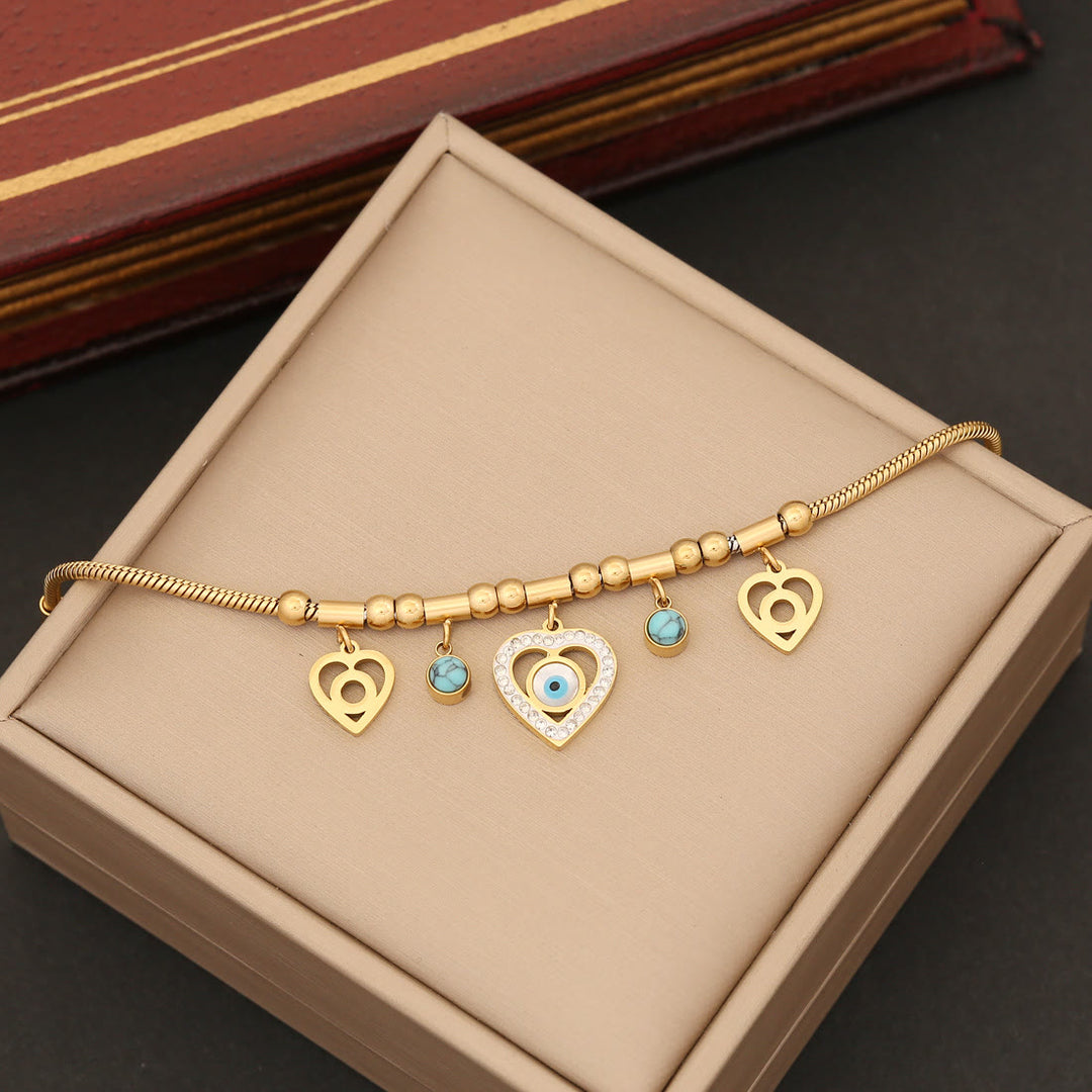 Olivenorma Zirconia Turchese Malocchio Bracciale Orecchini Collana