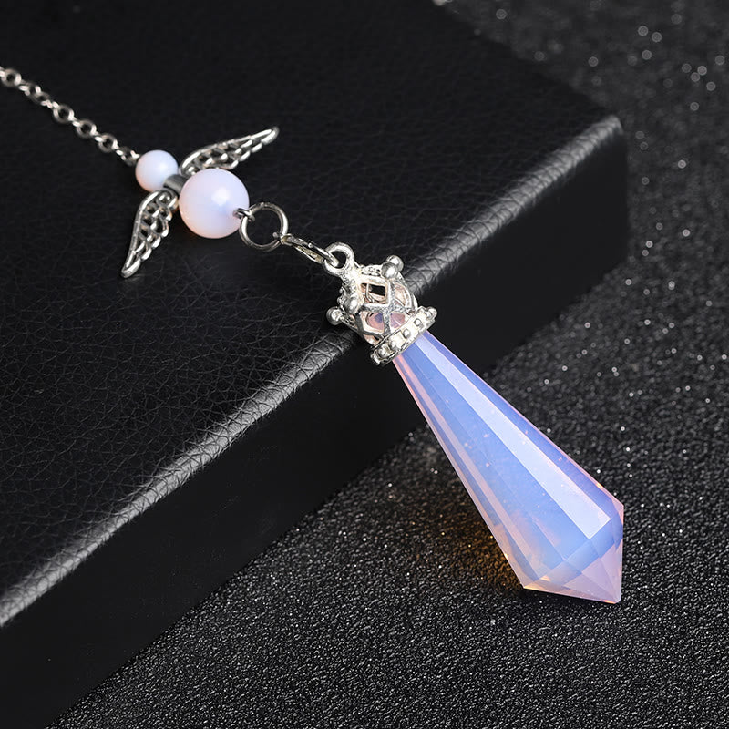 Pendolo con ali d'angelo in cristallo di labradorite Olivenorma