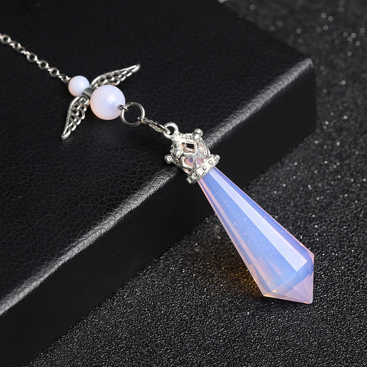 Pendolo con ali d'angelo in cristallo di labradorite Olivenorma