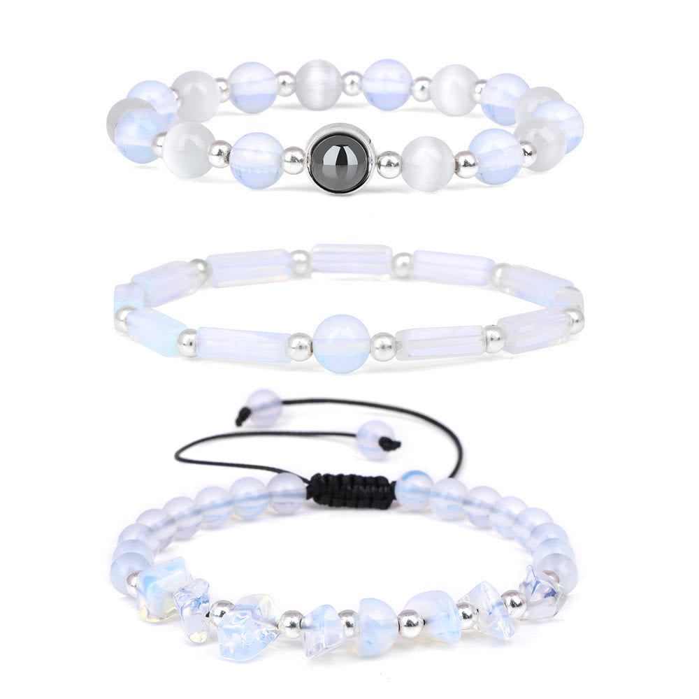 Olivenorma "Healing Wishes" Bracciale in cristallo naturale da 3 pezzi 
