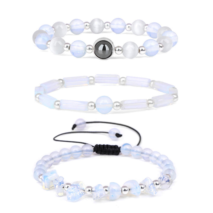 Olivenorma "Healing Wishes" Bracciale in cristallo naturale da 3 pezzi 