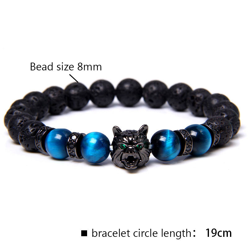 Braccialetto Olivenorma Blue Tiger Eye Wolf