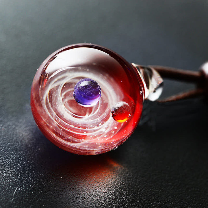 Collana in vetro con cielo stellato cosmico Olivenorma
