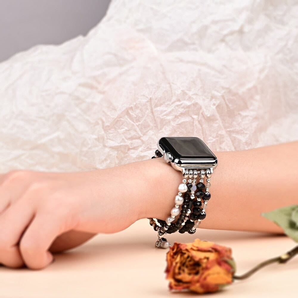 Olivenorma Ossidiana Agata Bianca Apple Watch Strap Bracciale Avvolgente 