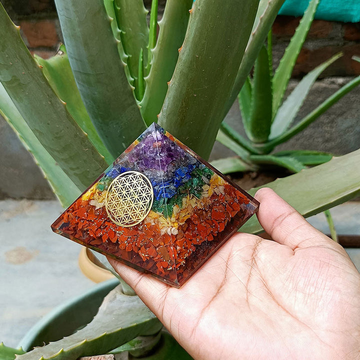 Olivenorma Chakra Fiore della vita Simbolo Orgone Piramide 