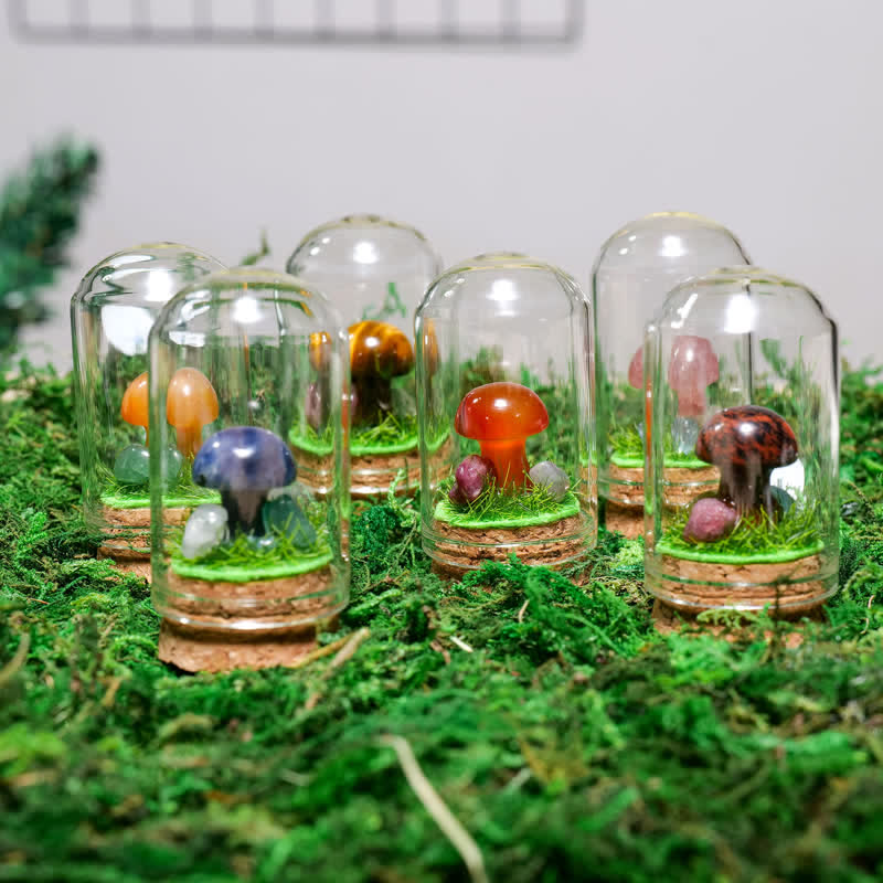 Olivenorma Copertura in vetro Decorazione a fungo in cristallo naturale