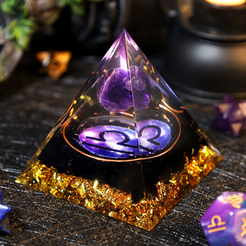 Olivenorma Ametista Palla Ossidiana Ghiaia Zodiaco Bilancia Orgone Piramide