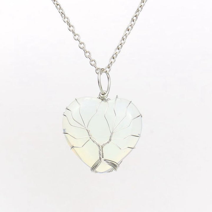Collana a forma di cuore in cristallo naturale Olivenorma