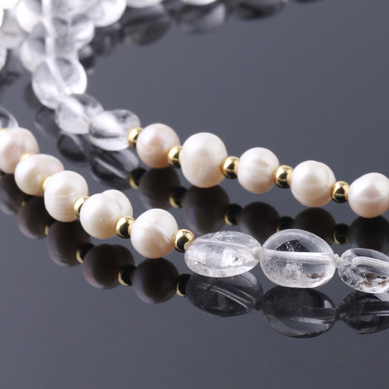 Olivenorma Collana lunga con pendente a colonna di cristallo irregolare 