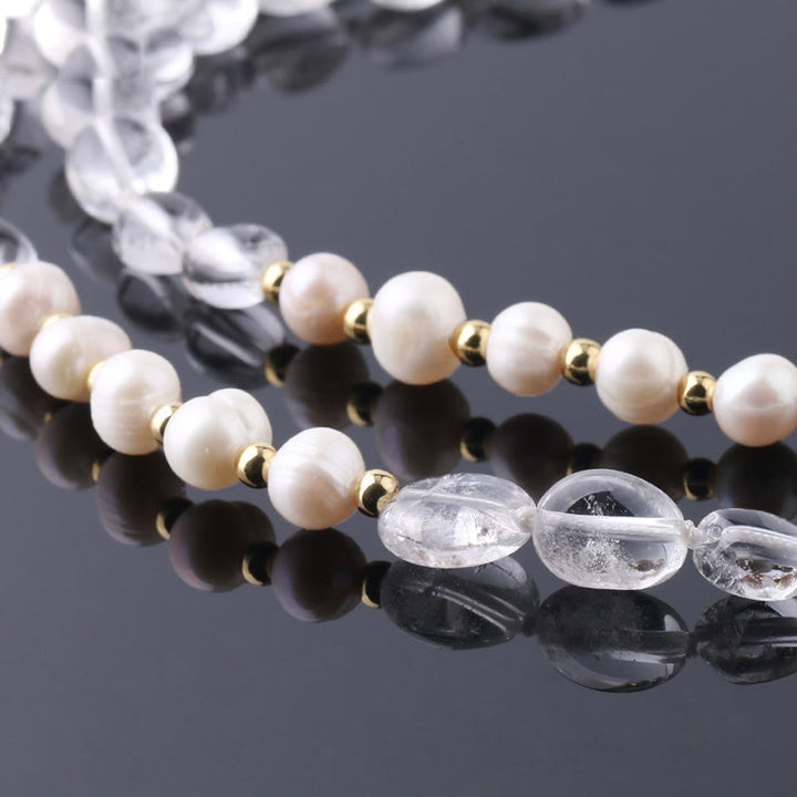 Olivenorma Collana lunga con pendente a colonna di cristallo irregolare 