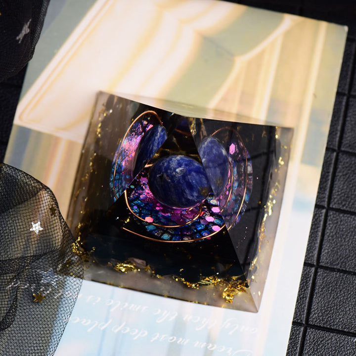 Olivenorma Lapislazzuli Ossidiana Orgone Piramide 