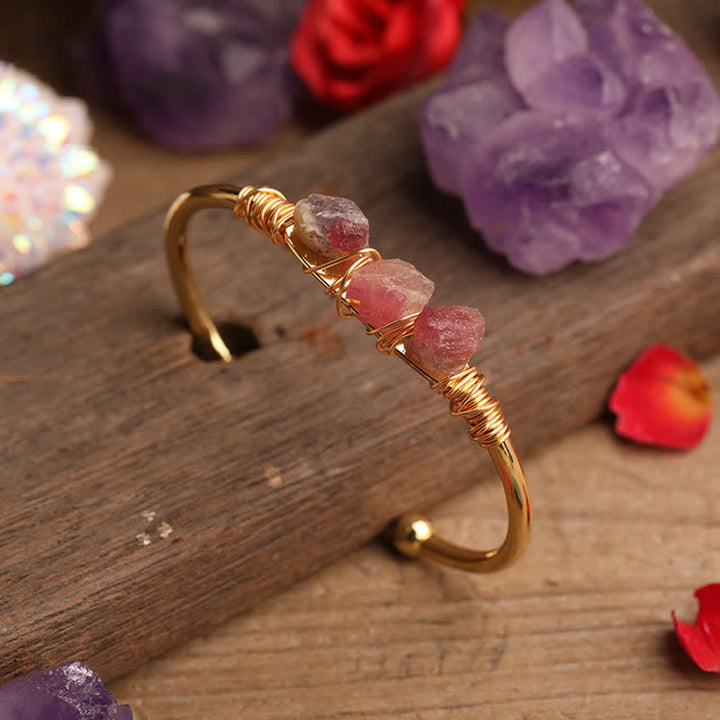 Bracciale vintage Olivenorma con pietre preziose di cristallo grezzo