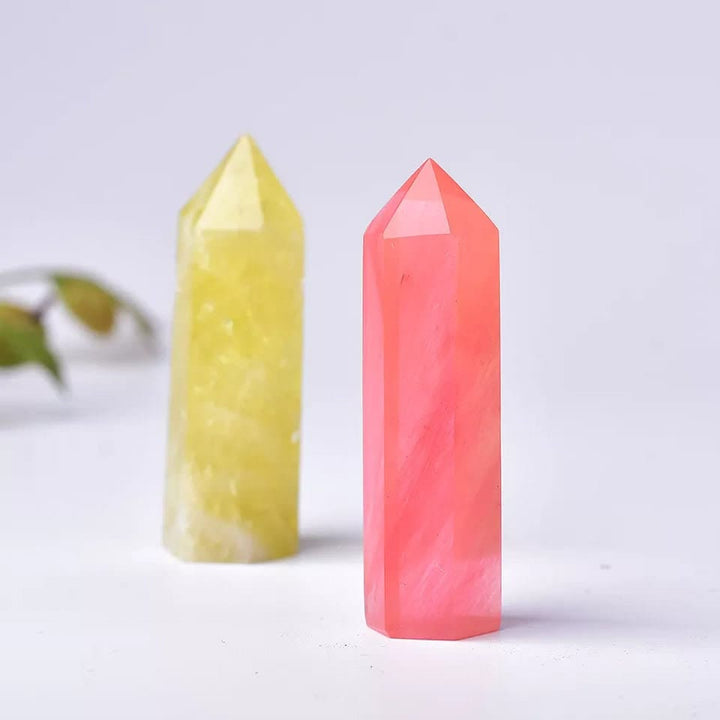 Olivenorma Set di decorazioni in pietra energetica con sette bacchette di cristallo naturale 